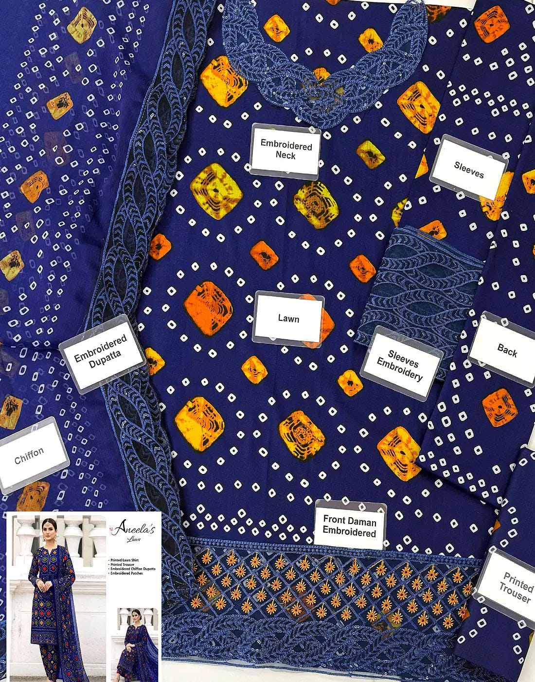 Aneela’s Lawn Chunri Collection