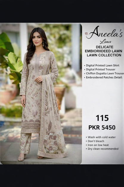 Aneela’s Embroidered Lawn | 115