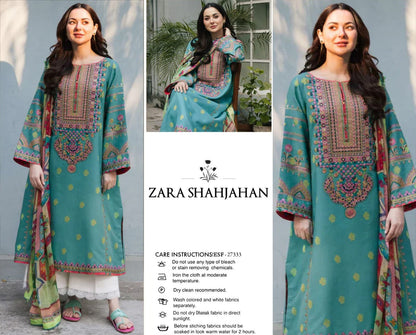 Zara Shahjahan Embroidered Lawn Unstitched Suit ZS-10