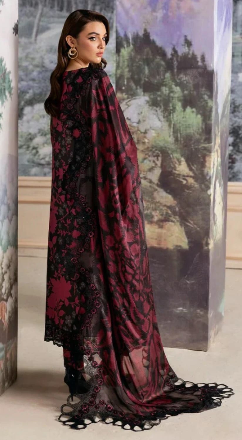 RAMSHA | DIGITAL PRINTED WITH HEAVY EMBROIDERED LAWN | UNSTITCHED 3-PIECE SUIT | JR-503